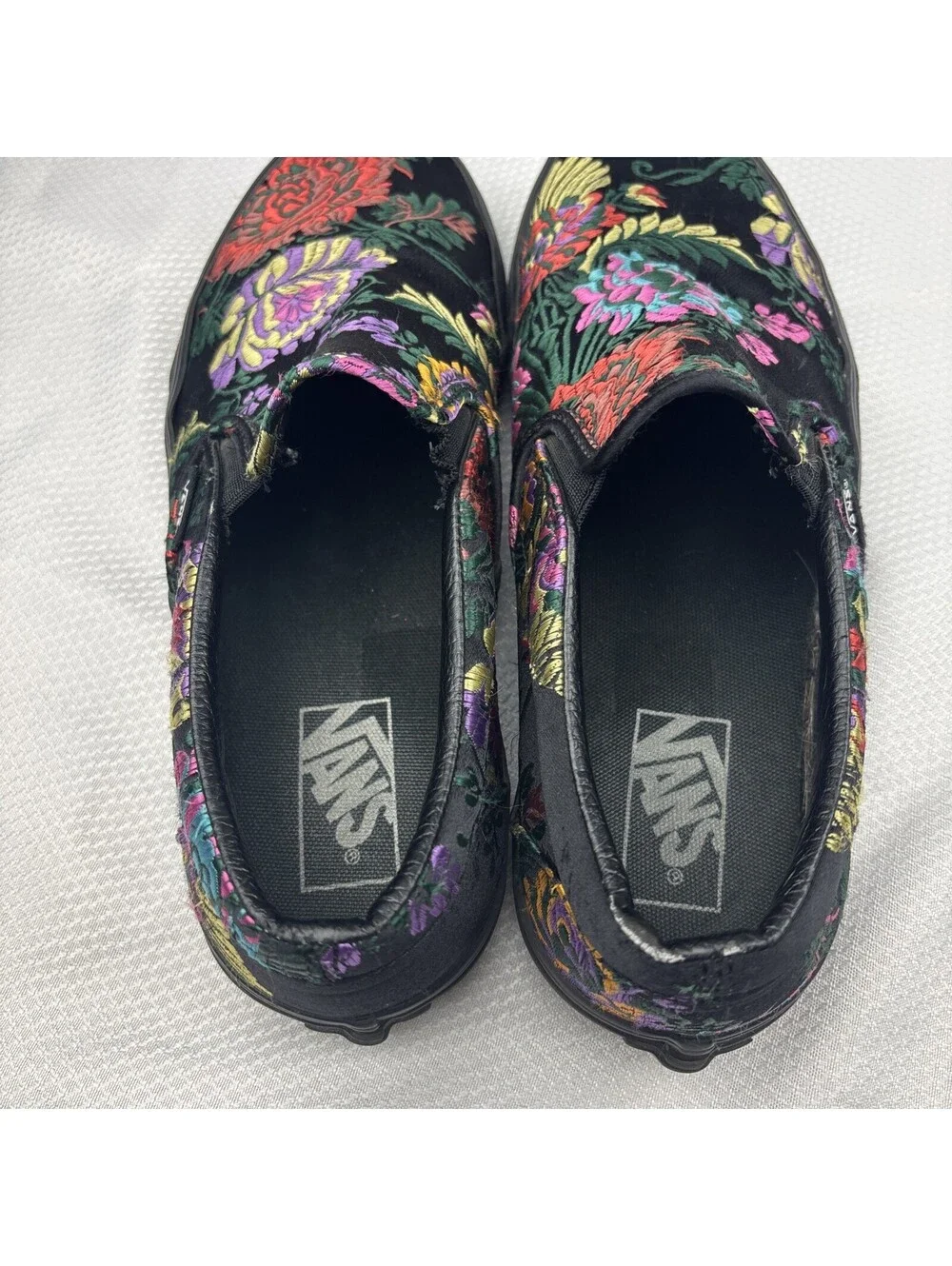 Vans Classic Slip On Festival Satin Black VN0A38F7ULN Women's Shoe Size 10